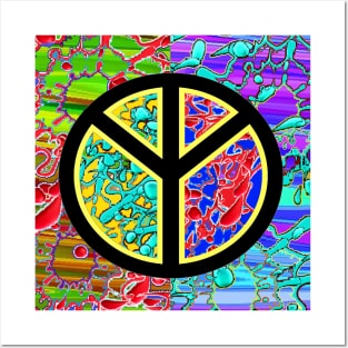 yoga peace symbol Posters and Art